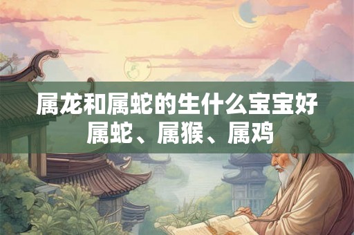 属龙和属蛇的生什么宝宝好 属蛇、属猴、属鸡