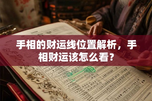 手相的财运线位置解析，手相财运该怎么看？