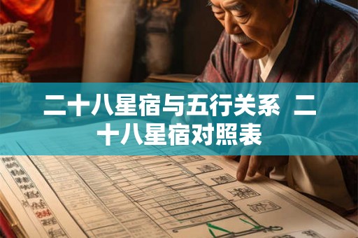 二十八星宿与五行关系  二十八星宿对照表