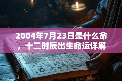 2004年7月23日是什么命，十二时辰出生命运详解
