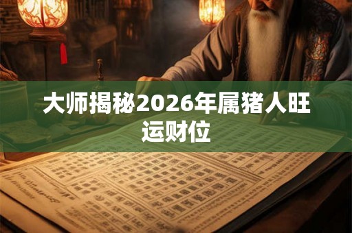 大师揭秘2026年属猪人旺运财位