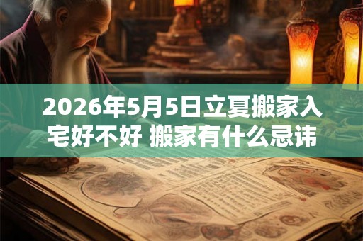 2026年5月5日立夏搬家入宅好不好 搬家有什么忌讳