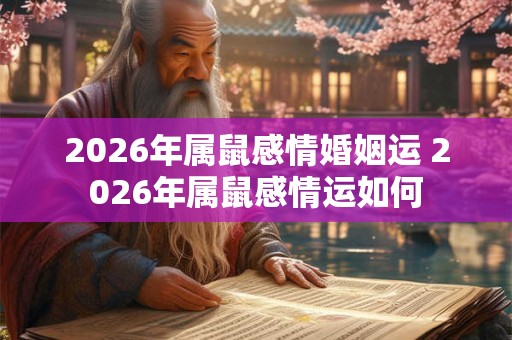 2026年属鼠感情婚姻运 2026年属鼠感情运如何 2026年属鼠感情婚姻运 2026年属鼠感情运如何