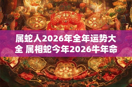 属蛇人2026年全年运势大全 属相蛇今年2026牛年命运怎么样