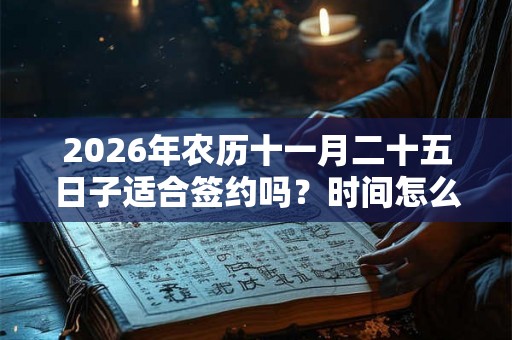2026年农历十一月二十五日子适合签约吗?时间怎么选? 2026年农历十一月二十五日子适合签约吗?时间怎么选?