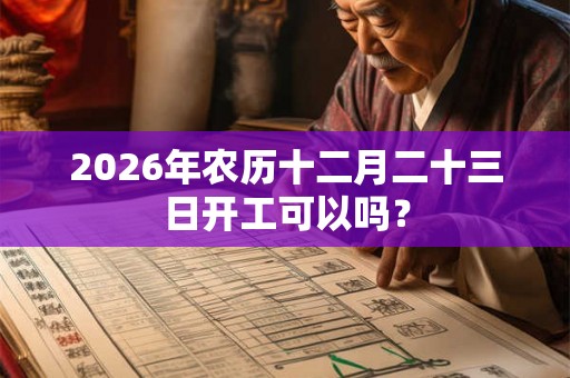 2026年农历十二月二十三日开工可以吗？