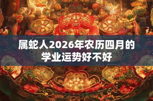 属蛇人2026年农历四月的学业运势好不好 属蛇人2026年农历四月的学业运势好不好