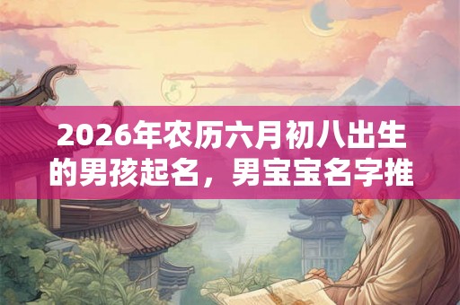 2026年农历六月初八出生的男孩起名，男宝宝名字推荐