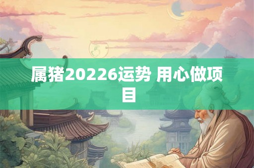 属猪20226运势 用心做项目 属猪20226运势 用心做项目