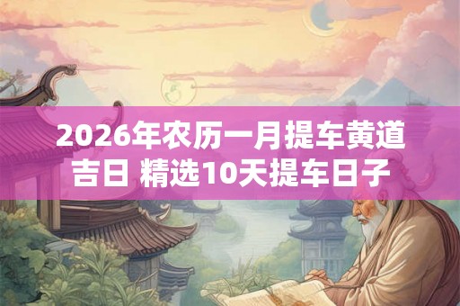 2026年农历一月提车黄道吉日 精选10天提车日子
