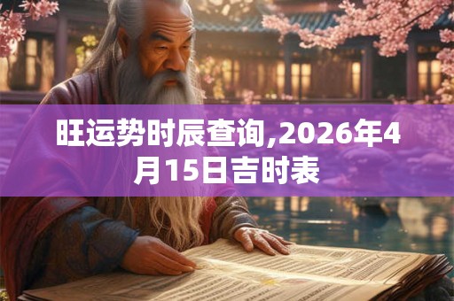旺运势时辰查询,2026年4月15日吉时表