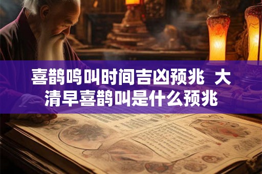 喜鹊鸣叫时间吉凶预兆 大清早喜鹊叫是什么预兆 喜鹊鸣叫时间吉凶预兆 大清早喜鹊叫是什么预兆