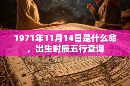 1971年11月14日是什么命，出生时辰五行查询
