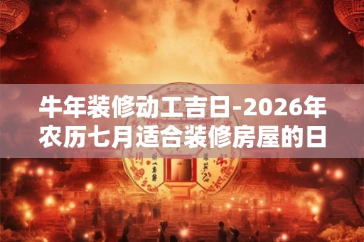 牛年装修动工吉日-2026年农历七月适合装修房屋的日子