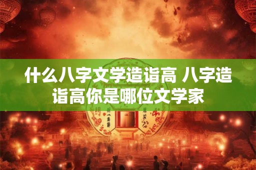 什么八字文学造诣高 八字造诣高你是哪位文学家