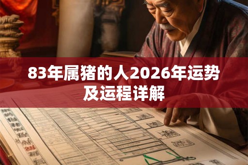 83年属猪的人2026年运势及运程详解