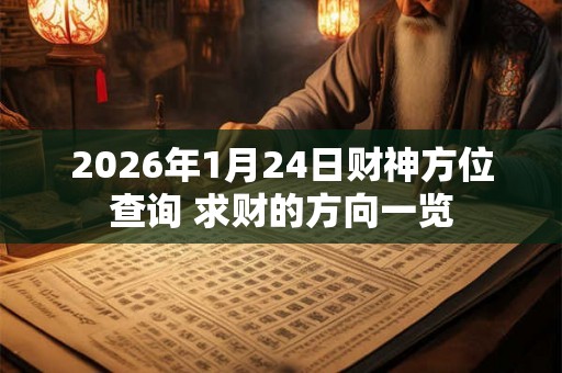 2026年1月24日财神方位查询 求财的方向一览