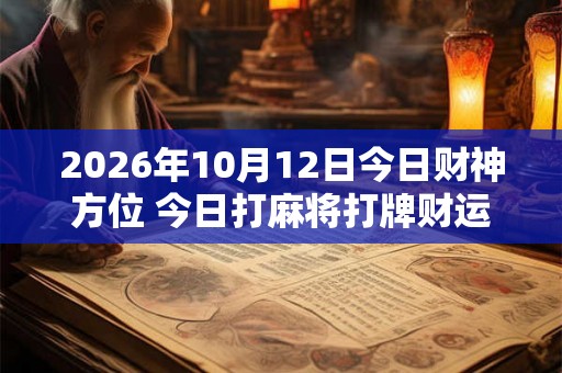 2026年10月12日今日财神方位 今日打麻将打牌财运方位