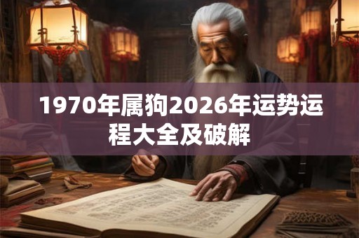 1970年属狗2026年运势运程大全及破解 1970年属狗2026年运势运程大全及破解