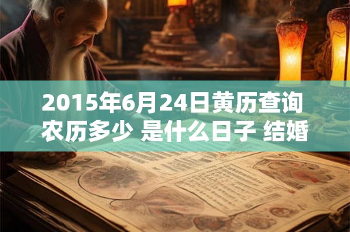 2015年6月24日黄历查询 农历多少 是什么日子 结婚吉时 2015年6月24日黄历查询 农历多少 是什么日子 结婚吉时