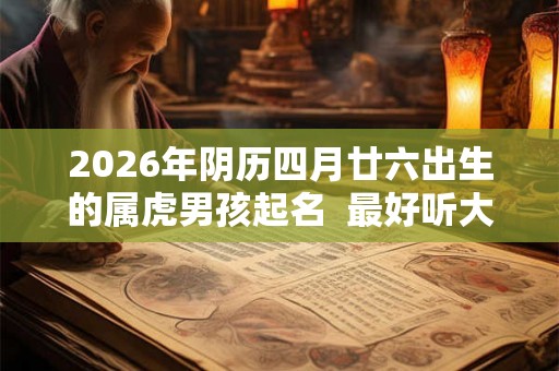 2026年阴历四月廿六出生的属虎男孩起名  最好听大气的名字