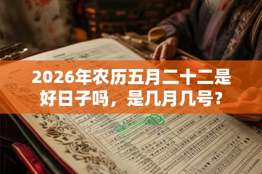 2026年农历五月二十二是好日子吗，是几月几号？