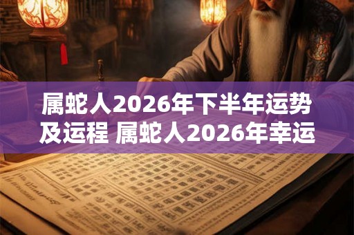 属蛇人2026年下半年运势及运程 属蛇人2026年幸运数字