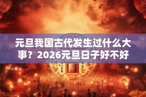 元旦我国古代发生过什么大事？2026元旦日子好不好？