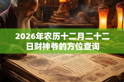 2026年农历十二月二十二日财神爷的方位查询
