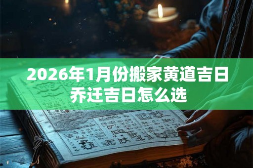 2026年1月份搬家黄道吉日 乔迁吉日怎么选