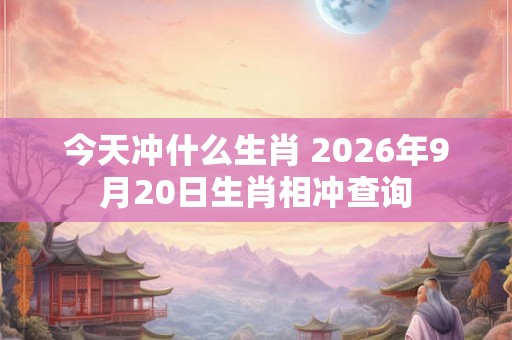 今天冲什么生肖 2026年9月20日生肖相冲查询
