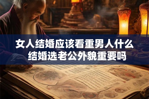 女人结婚应该看重男人什么  结婚选老公外貌重要吗