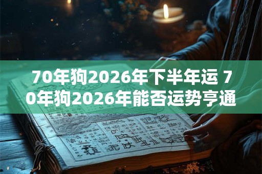 70年狗2026年下半年运 70年狗2026年能否运势亨通
