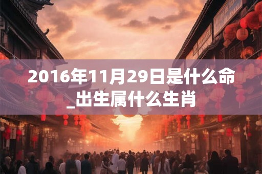 2016年11月29日是什么命_出生属什么生肖