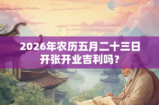 2026年农历五月二十三日开张开业吉利吗？