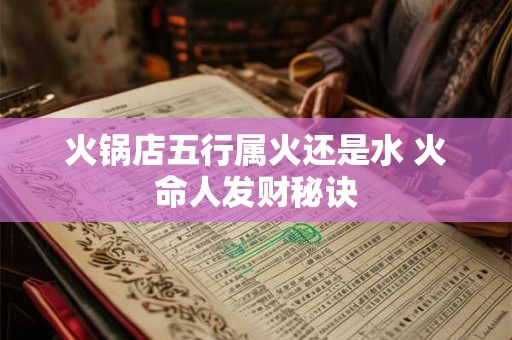 火锅店五行属火还是水 火命人发财秘诀 火锅店五行属火还是水 火命人发财秘诀