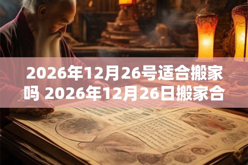 2026年12月26号适合搬家吗 2026年12月26日搬家合适吗