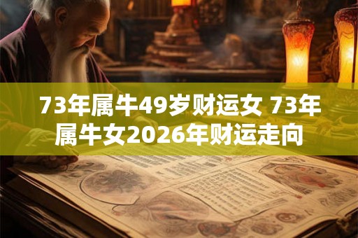 73年属牛49岁财运女 73年属牛女2026年财运走向