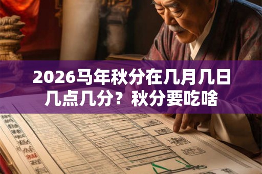 2026马年秋分在几月几日几点几分？秋分要吃啥