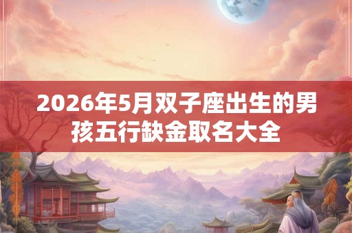 2026年5月双子座出生的男孩五行缺金取名大全
