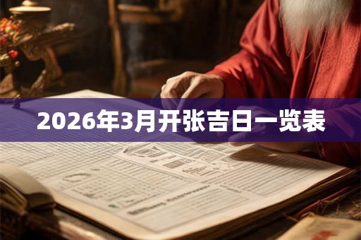 2026年3月开张吉日一览表