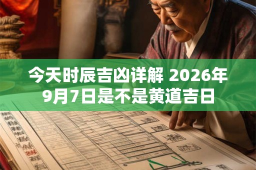 今天时辰吉凶详解 2026年9月7日是不是黄道吉日