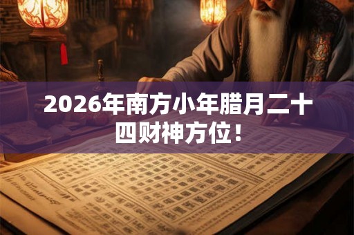 2026年南方小年腊月二十四财神方位！