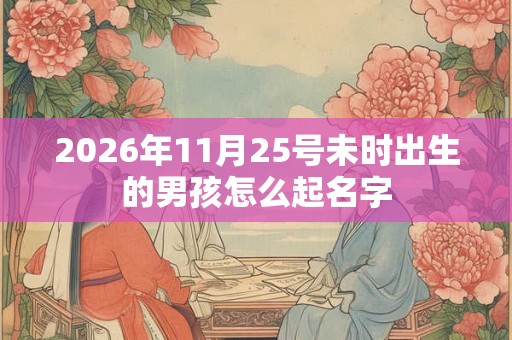 2026年11月25号未时出生的男孩怎么起名字
