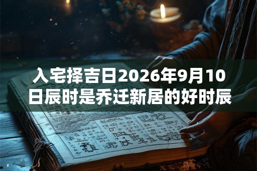 入宅择吉日2026年9月10日辰时是乔迁新居的好时辰