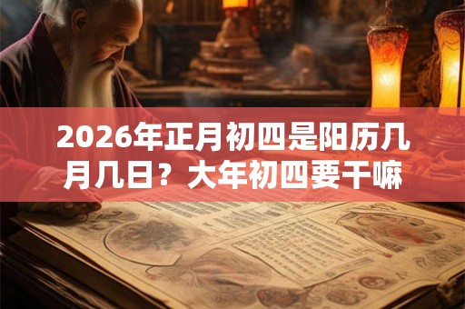2026年正月初四是阳历几月几日？大年初四要干嘛