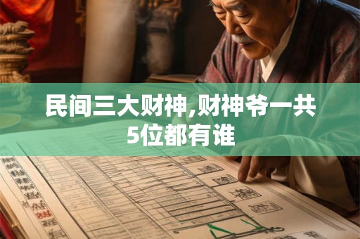 民间三大财神,财神爷一共5位都有谁
