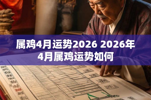 属鸡4月运势2026 2026年4月属鸡运势如何