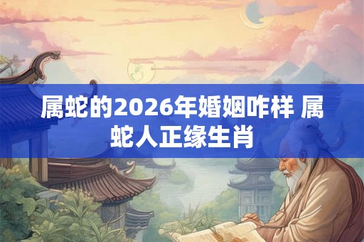 属蛇的2026年婚姻咋样 属蛇人正缘生肖