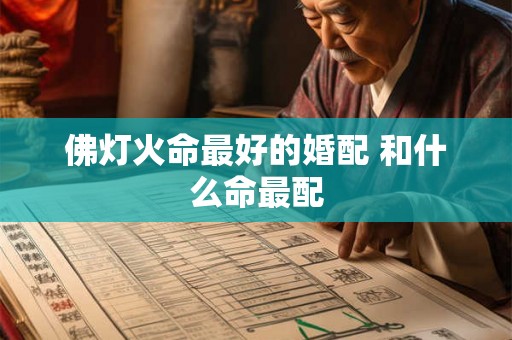 佛灯火命最好的婚配 和什么命最配